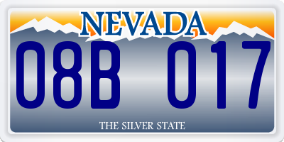 NV license plate 08B017