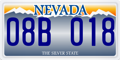 NV license plate 08B018