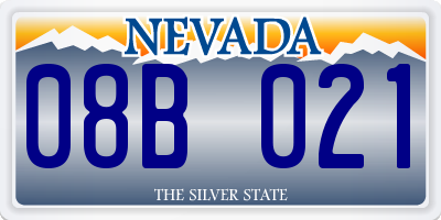 NV license plate 08B021