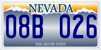 NV license plate 08B026