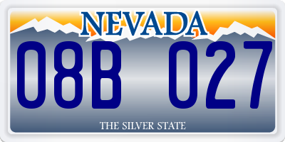 NV license plate 08B027