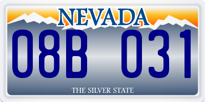 NV license plate 08B031