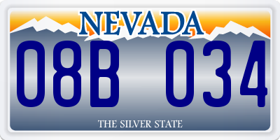 NV license plate 08B034