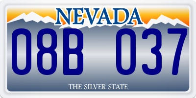 NV license plate 08B037