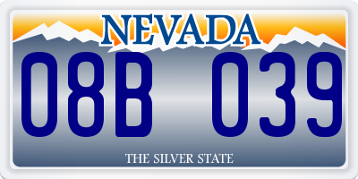 NV license plate 08B039