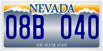 NV license plate 08B040