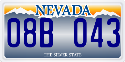 NV license plate 08B043