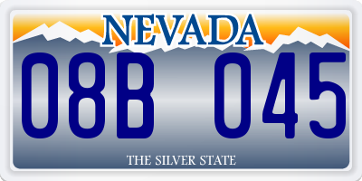 NV license plate 08B045