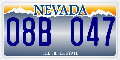 NV license plate 08B047