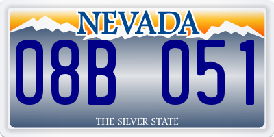 NV license plate 08B051