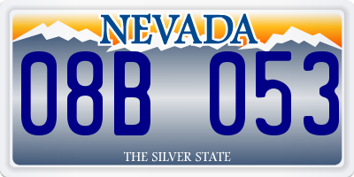 NV license plate 08B053