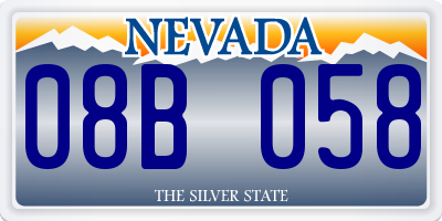 NV license plate 08B058