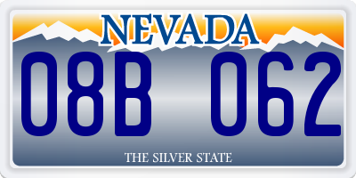 NV license plate 08B062