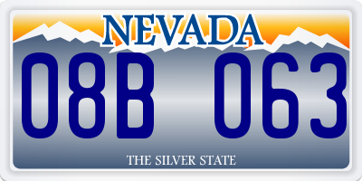 NV license plate 08B063