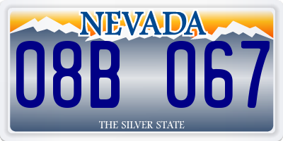 NV license plate 08B067
