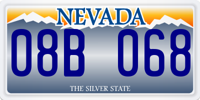 NV license plate 08B068