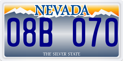 NV license plate 08B070