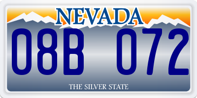 NV license plate 08B072