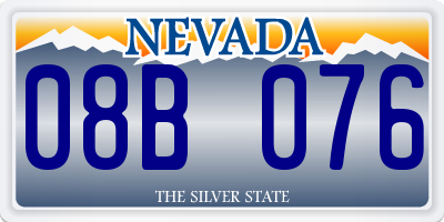 NV license plate 08B076