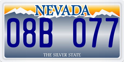 NV license plate 08B077