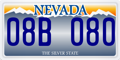 NV license plate 08B080