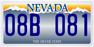 NV license plate 08B081