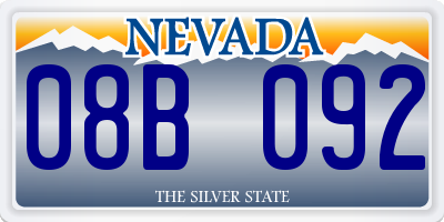 NV license plate 08B092