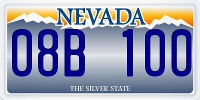 NV license plate 08B100