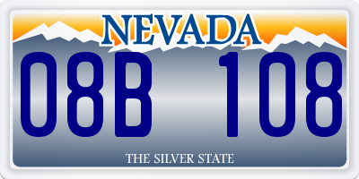 NV license plate 08B108