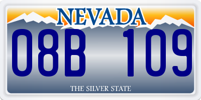NV license plate 08B109