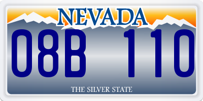 NV license plate 08B110