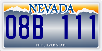 NV license plate 08B111