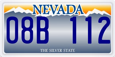 NV license plate 08B112