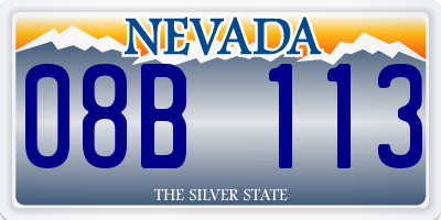 NV license plate 08B113