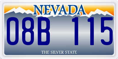 NV license plate 08B115