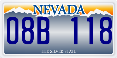 NV license plate 08B118