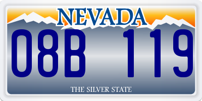 NV license plate 08B119