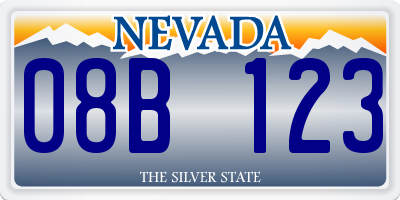 NV license plate 08B123