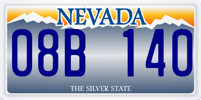 NV license plate 08B140