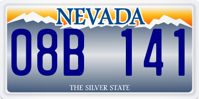 NV license plate 08B141