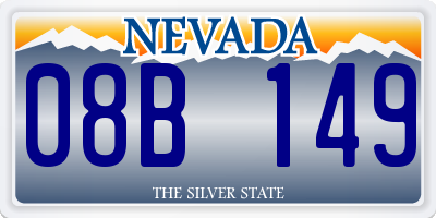 NV license plate 08B149