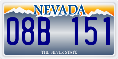 NV license plate 08B151