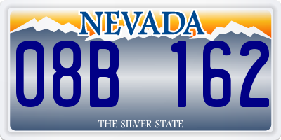 NV license plate 08B162