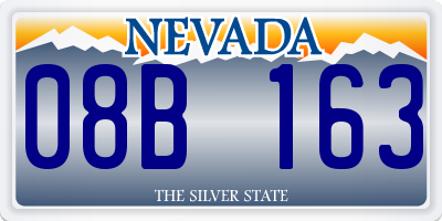 NV license plate 08B163