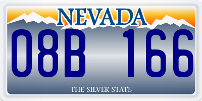 NV license plate 08B166