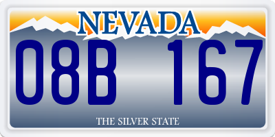 NV license plate 08B167