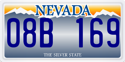 NV license plate 08B169