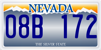 NV license plate 08B172