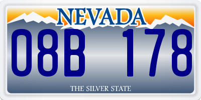 NV license plate 08B178