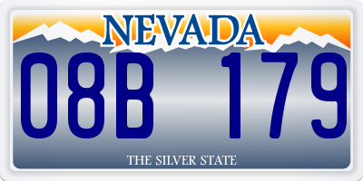 NV license plate 08B179